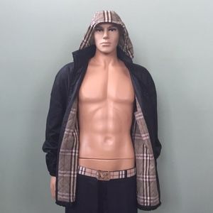 BURBERRY Quilted Check Jacket w/Packed Hood